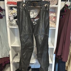 Vintage Wolff Of CanadaBlack Leather Chaps
